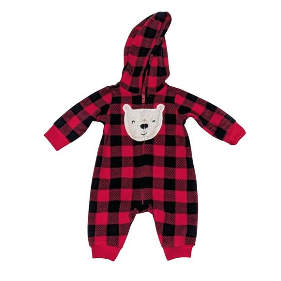 carters Other - Red Plaid Bear One Piece Size Newborn